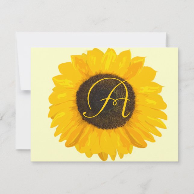Cartão RSVP País Chic Sunflower Response Card (Frente)