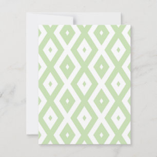 Cartão RSVP Pale green and white diamond pattern