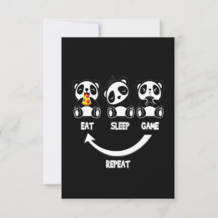 Cartão RSVP Panda Lover Mantenha Calma E Amor Panda