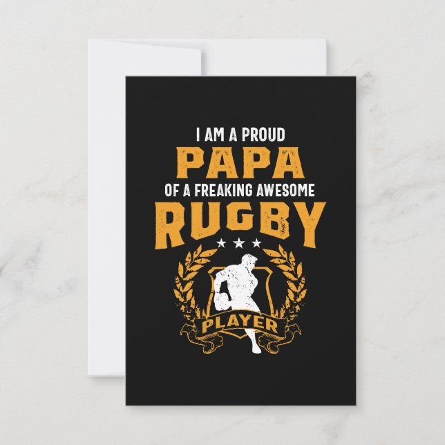 Cartão RSVP Papá de um Jogador de Rugby Incrível (Frente)