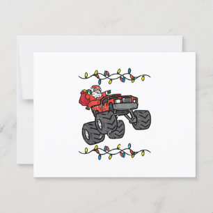 Cartão RSVP Papais noeis de Natal Monster Truck Boys Toddler Y