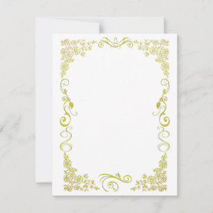 Cartão RSVP Papel de Carta Dourado