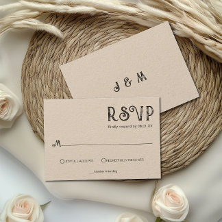 Cartão RSVP Papel Kraft Russo Ocidental