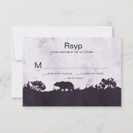 Cartão RSVP Para o Selvagem Responder Paisagem Rústica Roxa
