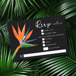 Cartão RSVP Pássaro Tropical de Casamento Botânico de Paraíso