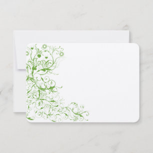 Cartão RSVP Pássaros de Amor Preto e Verde Maçã em Espiral RSV