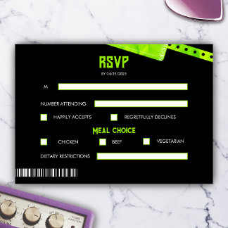 Cartão RSVP Passo de Embarque de Bilhetes de Casamento Rochoso
