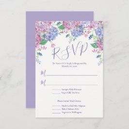 Cartão RSVP Pastel Hydrangeas, Casamento Floral