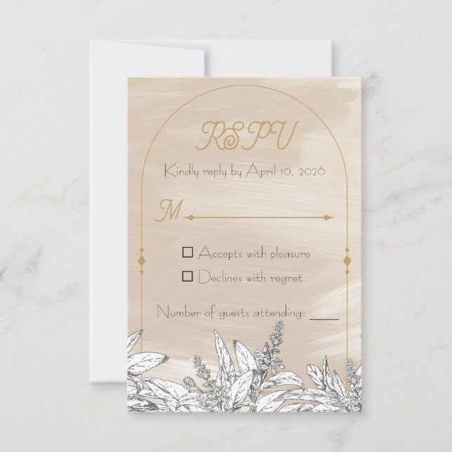 Cartão RSVP Pastel Pink Wedding RSPV Card (Frente)