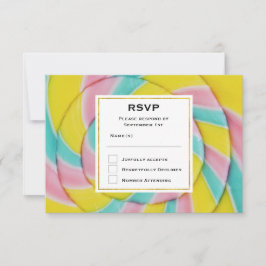 Cartão RSVP Pastel Rainbow Spiral Candy