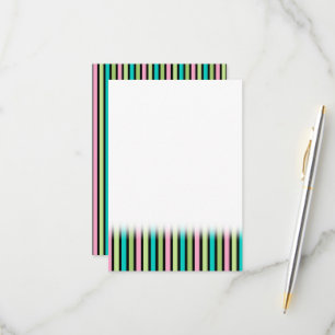 Cartão RSVP Pastel Rainbow Vertical Lines Geometric Pink Green