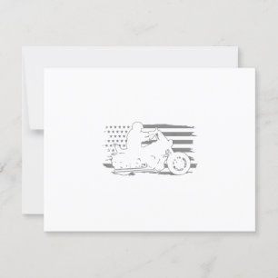 Cartão RSVP Patriótica Motorcycle Vintage American Flag Biker