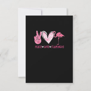 Cartão RSVP Peace Love Flamingo Flamingo Lover