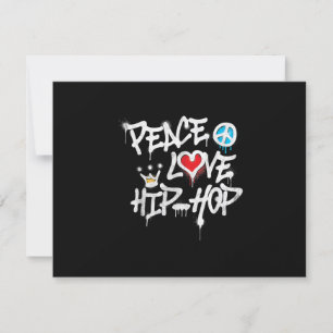 Cartão RSVP Peace Love Hip Hop Dancing