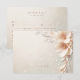 Cartão RSVP Peach florals opções de refeições de casamento RSV