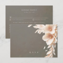 Cartão RSVP Peach florals opções de refeições de casamento RSV