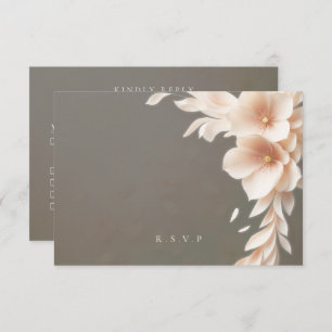 Cartão RSVP Peach florals opções de refeições de casamento RSV