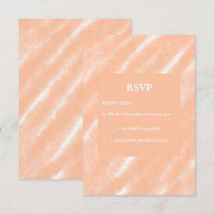 Cartão RSVP Peach Fuzz Color Watercolor Abstrato Patterno