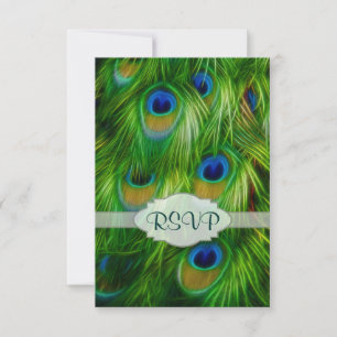 Cartão RSVP Peacock Feather Impressão