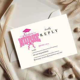 Cartão RSVP Pediatric Nurse Graduation Party