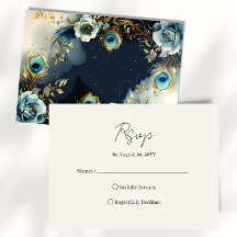 Penas de Pavão Celestial Elegante Casamento