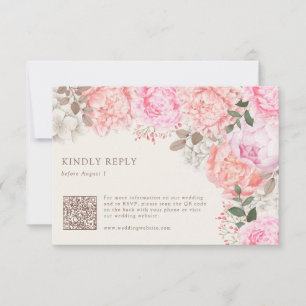 Cartão RSVP Peônia Elegante