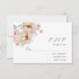 Cartão RSVP Peônias em Flor