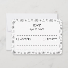 Cartão RSVP Peônias gráficas.