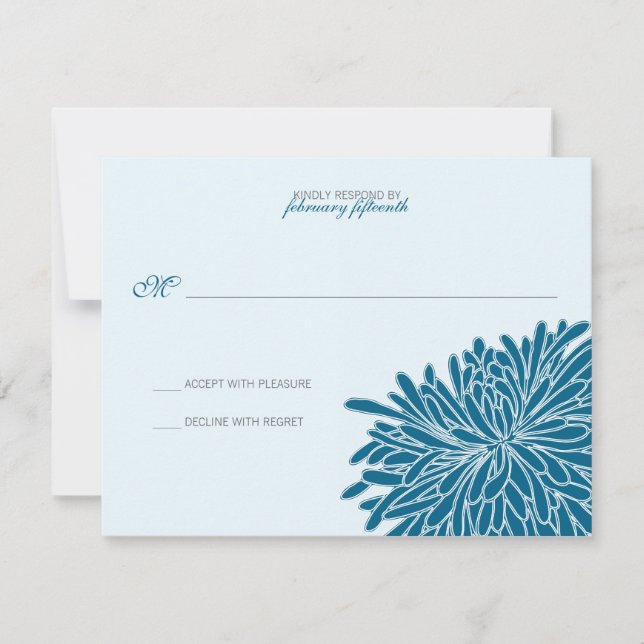 Cartão RSVP Pequim Chrysanthemum Wedding Response (Frente)