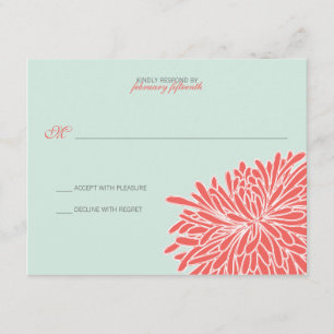 Cartão RSVP Pequim Chrysanthemum Wedding Response