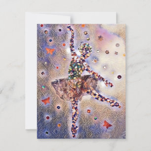 Cartão RSVP Personalizada Ballerina Ballerina Cute Dancing Gir