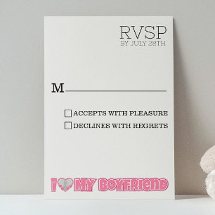 Cartão RSVP Personalizado Eu Amo Meu Namorado - Adicionar Foto