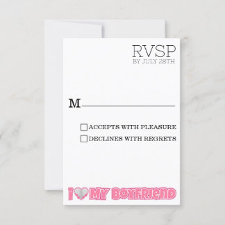 Cartão RSVP Personalizado Eu Amo Meu Namorado - Adicionar Foto