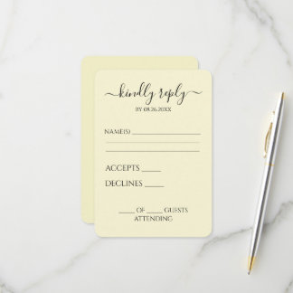 Cartão RSVP Personalizado Simples Minimalista