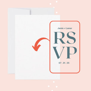 Cartão RSVP Personalize Adicionar Nome Foto ou Arte