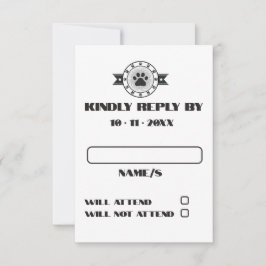 Cartão RSVP Pet de Cão Personalizado Elegante