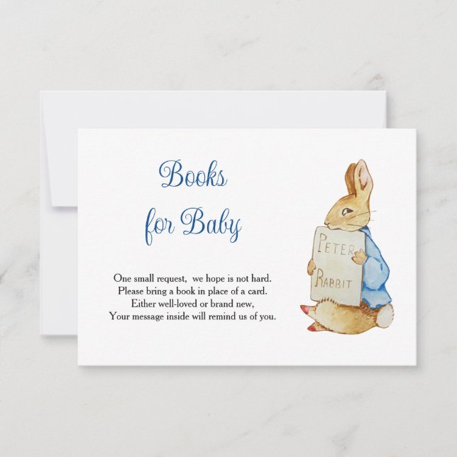 Cartão RSVP Peter Rabbit Chá de fraldas Livros Para Bebê (Frente)