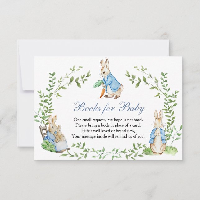 Cartão RSVP Peter Rabbit Garden Books Para Bebê (Frente)