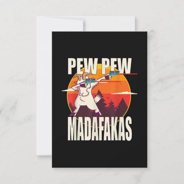 Cartão RSVP Pew Pew Madafakas Pew Pew Madafakas Goat (Frente)
