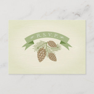 Cartão RSVP Pine Cones Wedding R.S.V.P.