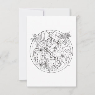 Cartão RSVP Pinte você mesmo um padrão tropical