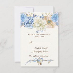 Cartão RSVP Pintura em Aquarela com Flechas Penas Floral Boho