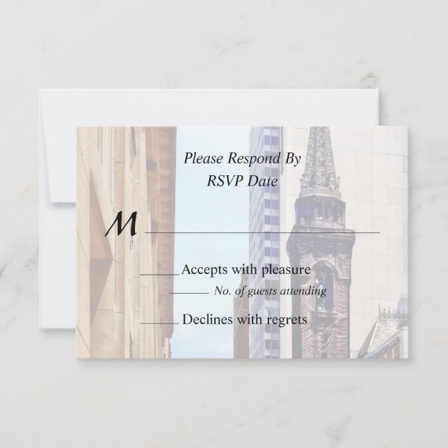 Cartão RSVP Pittsburgh PA Smithfield Ruas Perto da Igreja Smit (Frente)