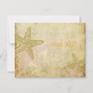 Cartão RSVP PixDezines 4,25"x5,5" rsvp, starfish para 5x7