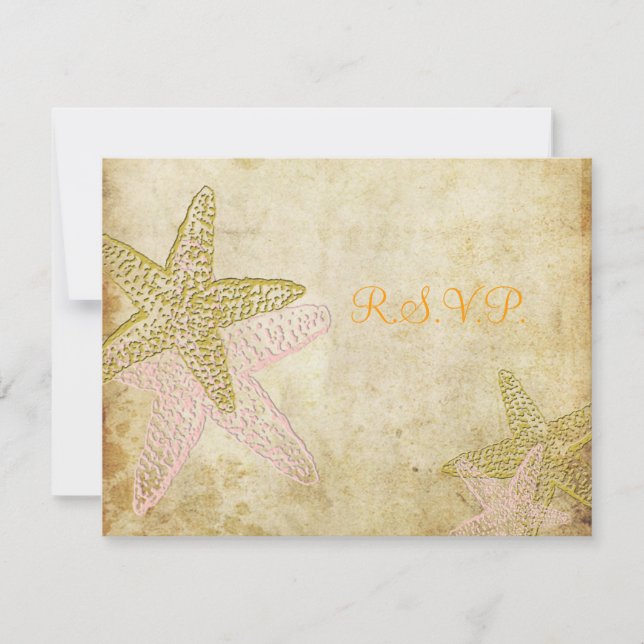 Cartão RSVP PixDezines 4,25"x5,5" rsvp, starfish para 5x7 (Frente)
