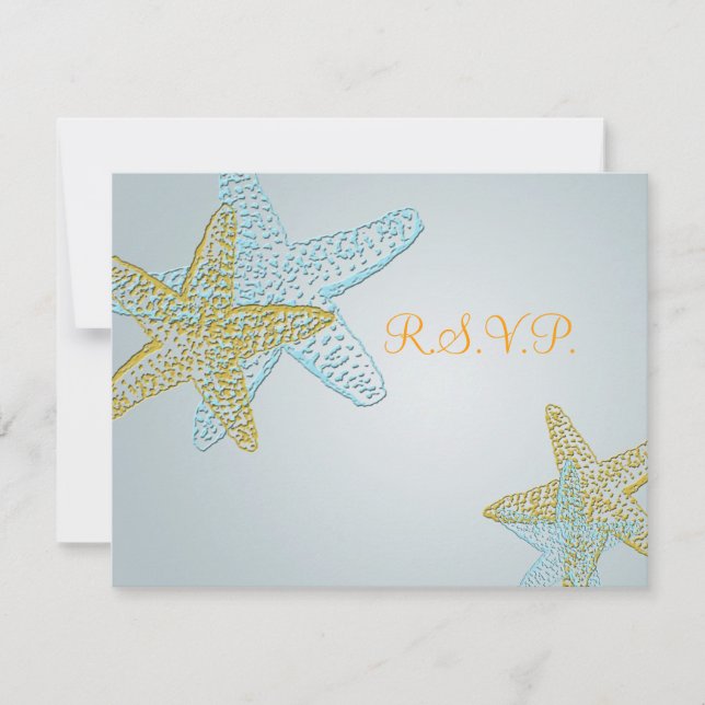 Cartão RSVP PixDezines 4,25"x5,5" rsvp, starfish para 5x7 (Frente)