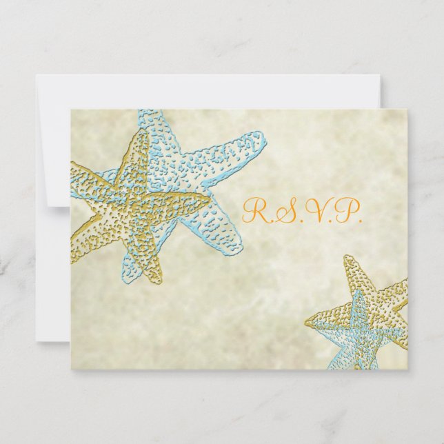 Cartão RSVP PixDezines 4,25"x5,5" rsvp, starfish para 5x7 (Frente)