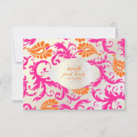 PixDezines pavo damask/tangerine+rosa