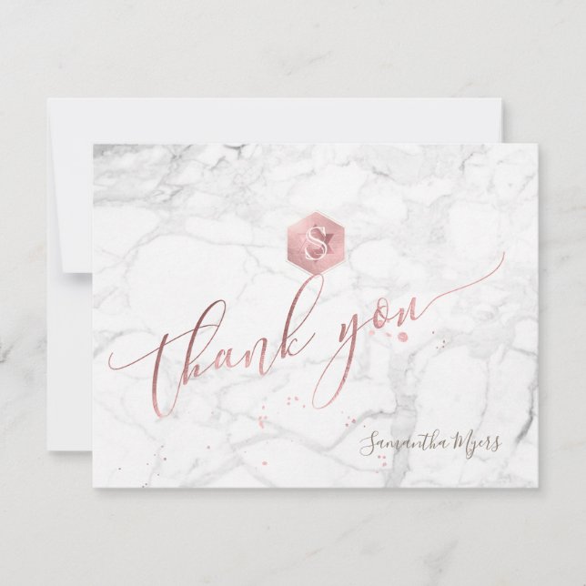 Cartão RSVP PixDezines Rosa Dourado Honeycomb Mitzvah Obrigado (Frente)