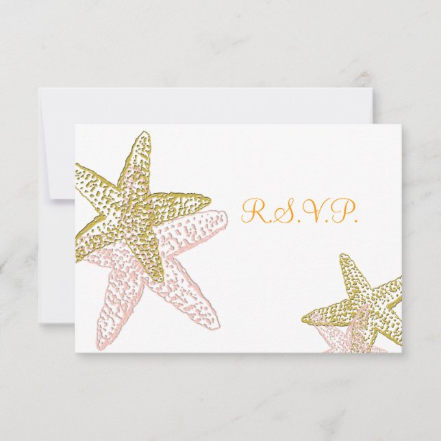 Cartão RSVP PixDezines rsvp, starfish para 5x7 (Frente)
